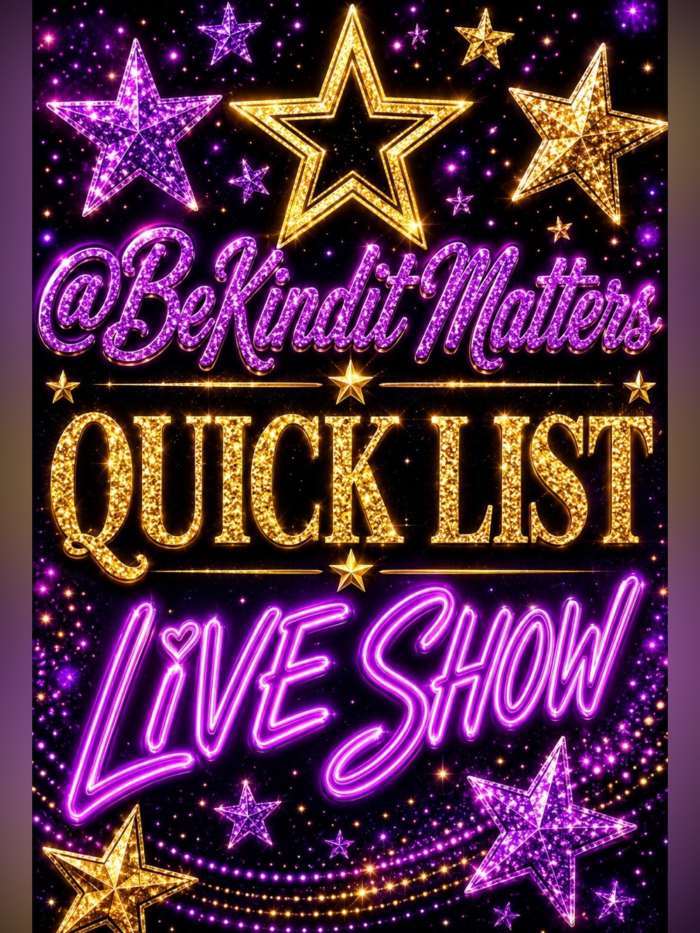 @bekinditmatters Quick List Life Shows Wall Art - Purple & Gold